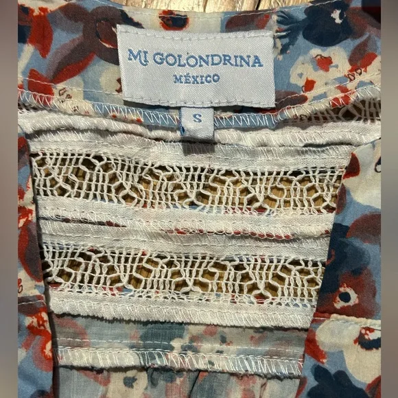 Mi Golondrina Chela Floral Marino Specialty Blouse 💫 - Picture 10 of 12